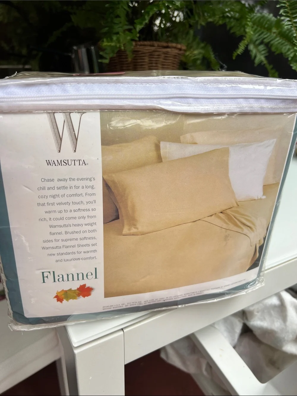 Wamsutta Flannel King Sheet Set in Beige/Tan